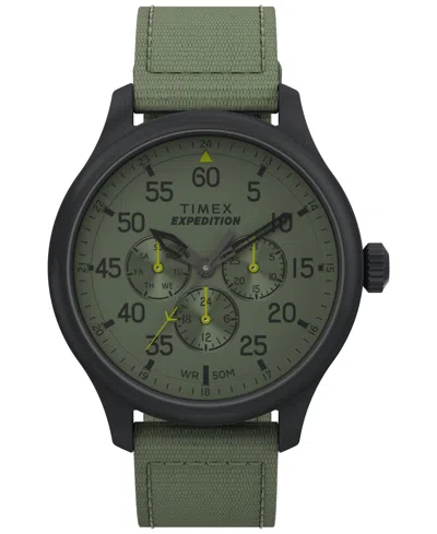 Timex Men's Expedition Field Quartz Analog Green Material Strap 43mm Round Watch