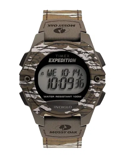 Timex X Expedition Digital Cat 40mm Camo Fabric Mens Watch Tw4b19600 In Brown