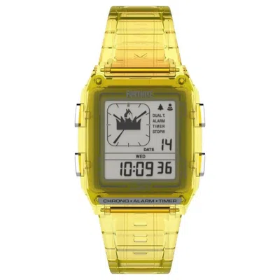 Timex Men's Fortnite Black Dial Watch In Yellow