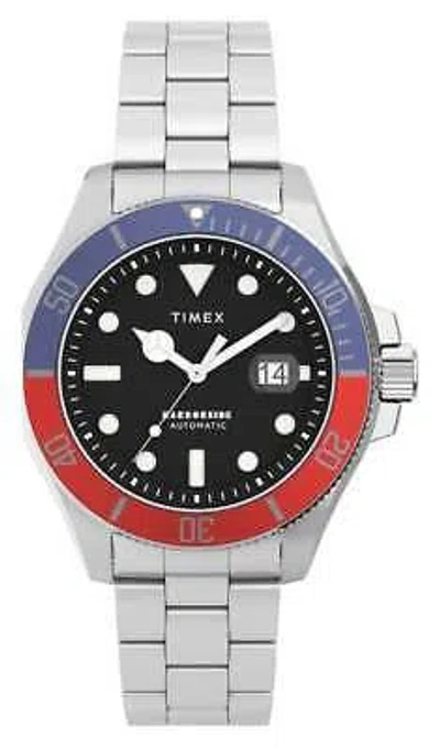 Pre-owned Timex Men's Harborside Coast Automatic (43mm) Black Dial Stainless Tw2v72100