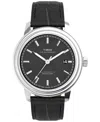 Timex ® Waterbury Metropolitan Automatic Leather Strap Watch, 41mm In Black