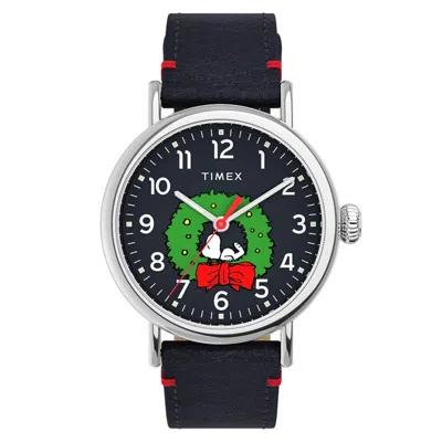 Timex Men's Peanuts Featuring Snoopy Black Dial Watch