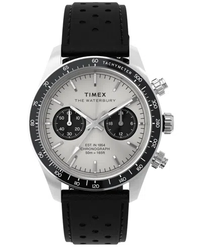 Timex Men's Quartz Analog Black Leather Watch, 39mm