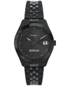 Timex Men's Quartz Analog Black Stainless Steel Watch, 36mm
