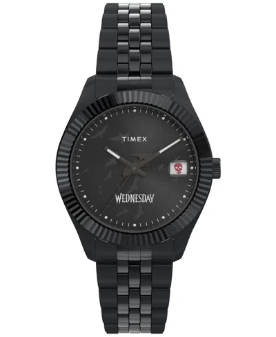 Timex Men's Quartz Analog Black Stainless Steel Watch, 36mm