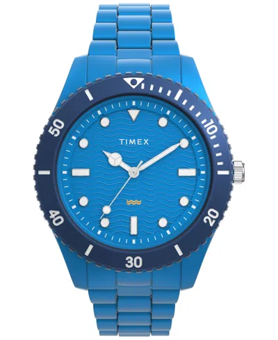 Timex Men's Quartz Analog Blue Stainless Steel Watch, 42mm