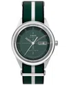 Timex Men's Quartz Analog Green Fabric Watch, 38mm In Green