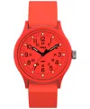 Timex ® Mk1 Orange Resin Webbing Strap Watch, 36mm In Orange