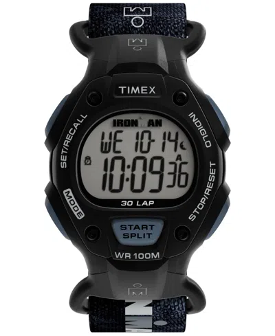 Timex Men's Quartz Digital Black Leather Watch, 38mm