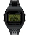 Timex Men's Quartz Digital Black Stainless Steel Watch, 36mm In Black