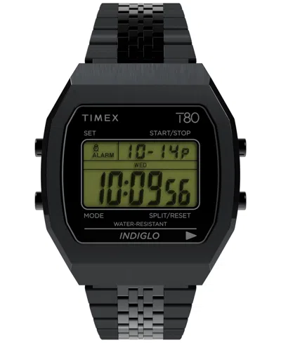 Timex Men's Quartz Digital Black Stainless Steel Watch, 36mm