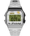 Timex Men's Quartz Digital Silver-tone Stainless Steel Watch, 34mm