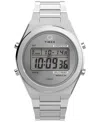 Timex Men's Quartz Digital Silver-tone Stainless Steel Watch, 39mm In Silver