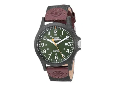 Pre-owned Timex Men's  Expedition Camper Twf3c8430 Watch In Resin In Brown