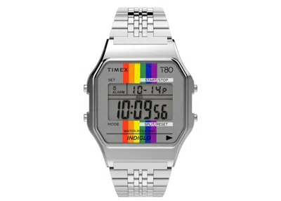 Pre-owned Timex Men's  T80 Rainbow Tw2u70700yb Watch In Stainless Steel