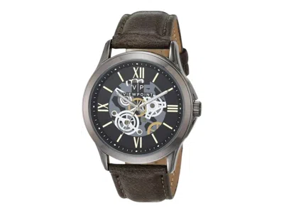 Pre-owned Timex Men's  Viewpoint Brown Aa3d81700 Watch In Stainless Steel In Silver