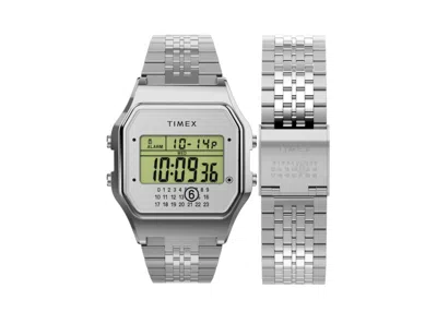 Pre-owned Timex Men's  X Maison Margiela Mm6 Gift Set Twg065600 Watch In Stainless Steel