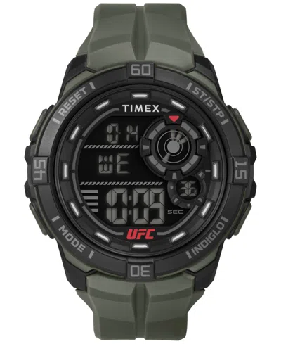 Timex Men's Ufc Rush Digital Green Polyurethane Strap 52mm Round Watch In Green/black