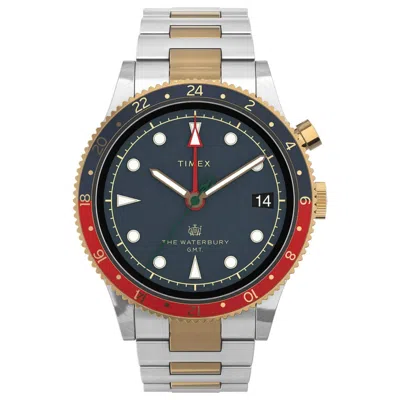 Timex Men's Waterbury Blue Dial Watch In Metallic