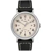 Timex Men's Weekender White Dial Watch In Black