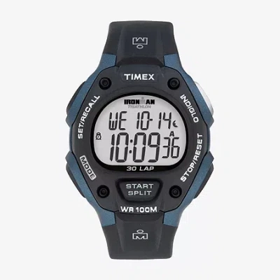 Timex Mens Black And Blue Strap Watch In Multi