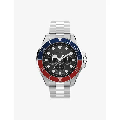 Timex Mens Harborside Coast Multifunction 43mm Quartz Stainless Steel Watch In Silver