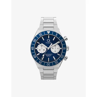 Timex Mens Q  Continental Chronograph 40mm Stainless Steel Quartz Watch In Red