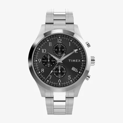 Timex Mens Silver Tone Stainless Steel Bracelet Watch Tw2y01400ji In Gray