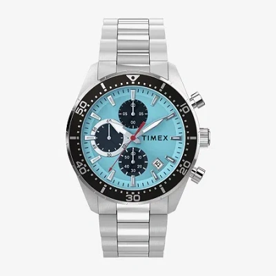 Timex Mens Silver Tone Stainless Steel Bracelet Watch Tw2y62200vq In Metallic