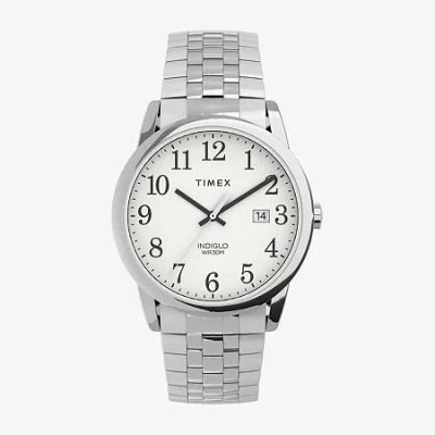 Timex Mens Silver Tone Stainless Steel Expansion Watch Tw2v40000jt In Metallic
