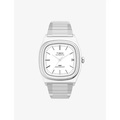 Timex Mens ® Automatic 1983 E Line Reissue 38mm Stainless Steel Watch In Silver