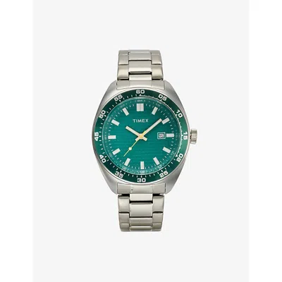 Timex Mens  Weston Stainless Steel Quartz Watch 45mm In Silver