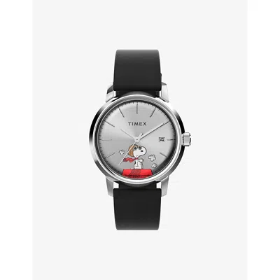 Timex Mens Silver Tw2w49600 Marlin Snoopy Stainless-steel Watch