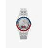 Timex Mens Silver Tw2w83300 Q Gmt Peanuts Stainless-steel Watch In Silver