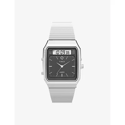 Timex Mens Black Tw2y05900 Q 1982 Reissue Stainless-steel Watch