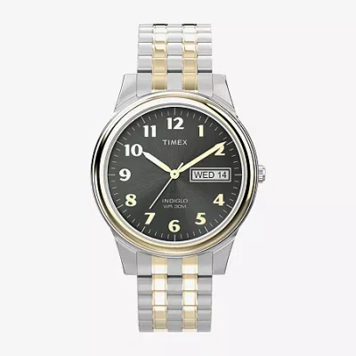 Timex Mens Two-tone Expansion Bracelet Watch In Multi
