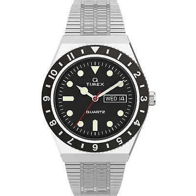 Pre-owned Timex Mens Wristwatch Q  Reissue Tw2u61800 Stainless Steel Black
