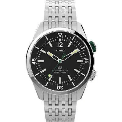 Pre-owned Timex Mens Wristwatch  Waterbury Tw2v49700 Stainless Steel Black