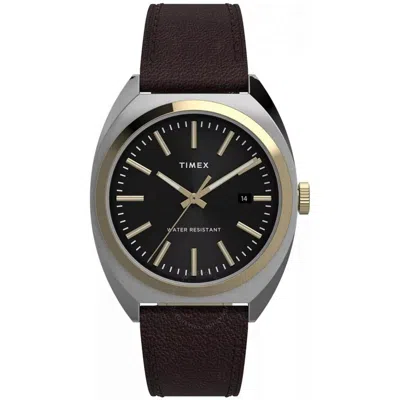 Timex Milano Xl Quartz Black Dial Men's Watch Tw2u15800 In Brown/silver Tone/gold Tone/black