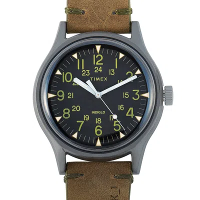 Timex Mk1 40 Mm Stainless Steel Gunmetal Olive Watch Tw2r97000 In Multi