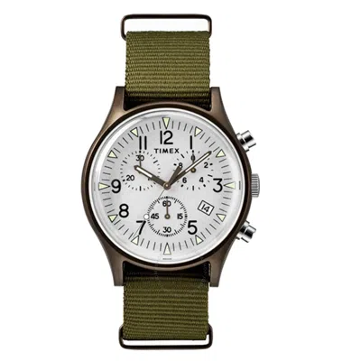 Timex Mk1 Chronograph Quartz White Dial Men's Watch Tw2r67900 In Black