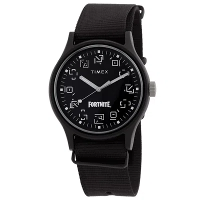 Timex Mk1 X Fortnite Quartz Black Dial Mens Watch In Orange
