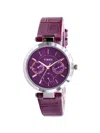 Timex Multifunction Leather Ladies Watch In Purple