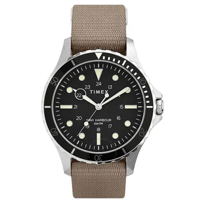 Timex Navi Xl Quartz Black Dial Men's Watch Tw2u90000 In Black / Tan