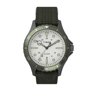 Timex Navi Xl Quartz White Dial Men's Watch Tw2t75500 In Green/white/gunmetal