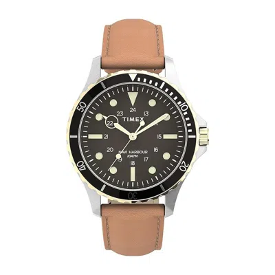 Timex Navi Xl Two-tone Mens Watch In Brown