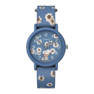 Timex Peanuts Floral Quartz Blue Dial Ladies Watch Tw2w33500