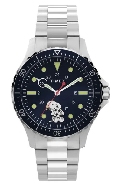 Timex X Peanuts® Snoopy Soccer 41mm Watch In Silver