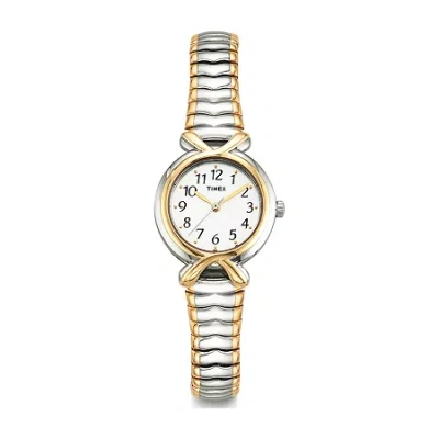 Timex Pleasant Street Womens Two Tone Stainless Steel Expansion Watch 218543d In Silver