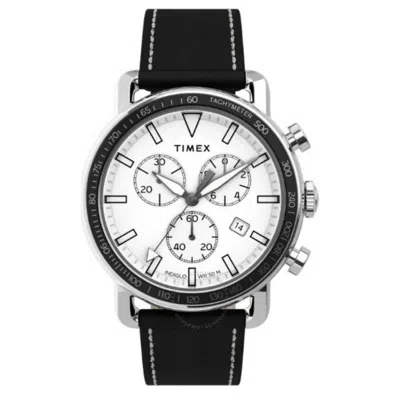 Timex Port Chronograph Quartz White Dial Men's Watch Tw2u02200 In White/silver Tone/black